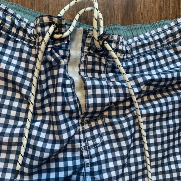 Goodfellow & Co Gingham Swim Board Shorts Navy Blue White XL - Picture 7 of 8